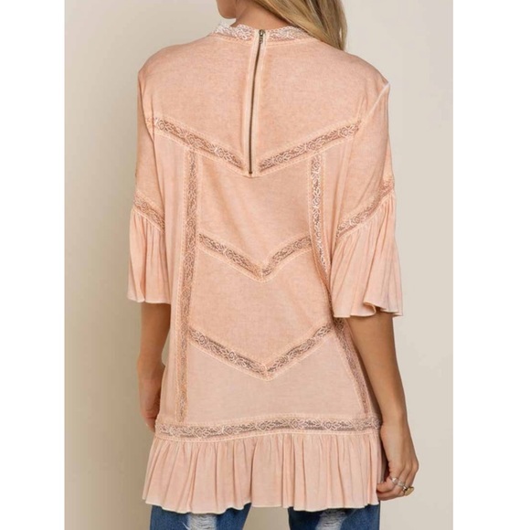 💼M 🦚Kate Sweet Peach Tea Dye Tunic Top New - Picture 9 of 11